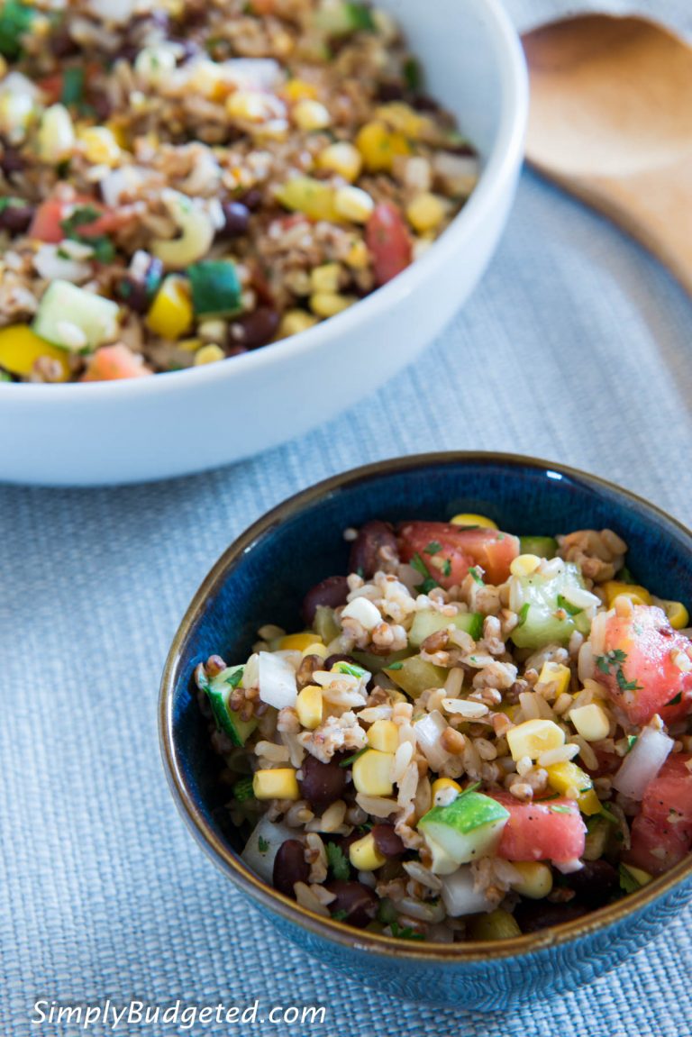 Mini Potluck Party with Confetti Rice and Bean Salad